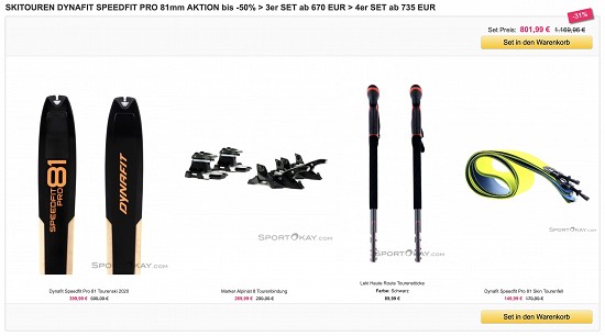 Dynafit Skitouren Set mit bis zu 31% Rabatt beim Sport Okay