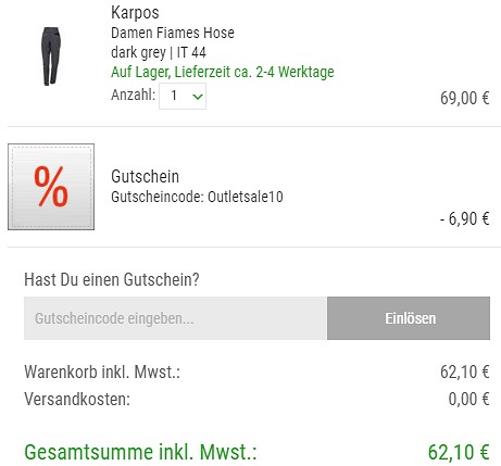 Bis zu 62% Rabatt + 10% on top im Outlet bei bergzeit -nur noch heute!