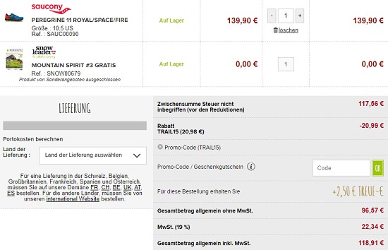 -15% auf Trailrunning Ausrüstung bei snowleader.