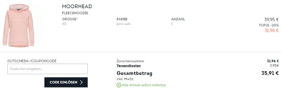 20% Extrarabatt auf Top Brands bei sportscheck