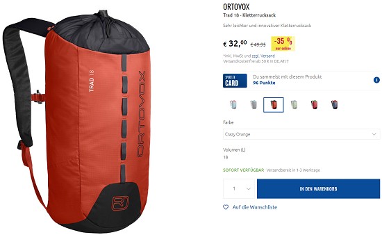 Bis zu 35% Rabatt auf ausgewählte Ortovox-Artikel bei sportler