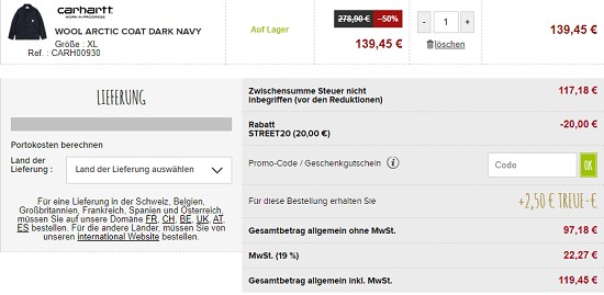 20€ geschenkt ab 100€ auf Streetwear bei snowleader