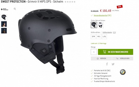 SWEET PROTECTION - Grimnir II MIPS DPS - Skihelm für 166,48€- 55% günstiger