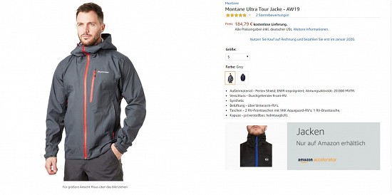 Montane Ultra Tour Jacke bei Amazon