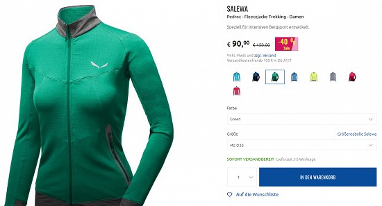 Ausgewähltes von Salewa bis zu 50% reduziert bei sportler