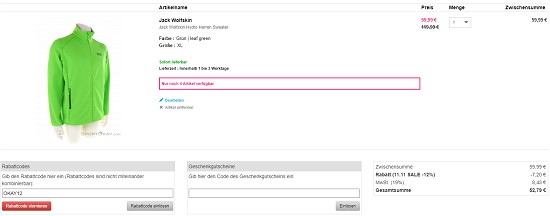 Jack Wolfskin im Sale bei sportokay