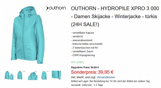 24-h-Sale bei hive-outdoor - Skijacken, Helme, Lampen stark reduziert
