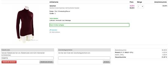 Bis zu 60% auf Salomon bei sportokay sparen
