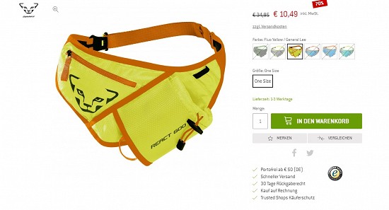 Dynafit- React 600 - Hüfttasche 10,49€-70% gespart