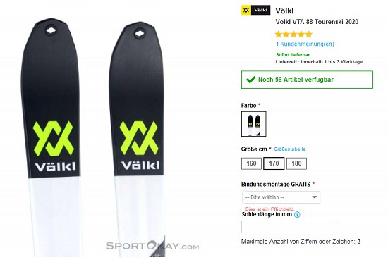 Tourenski-Sale bei sportokay