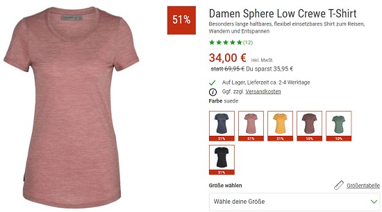 Bergzeit Hammerangebot - Icebreaker Merino Shirts 51% reduziert