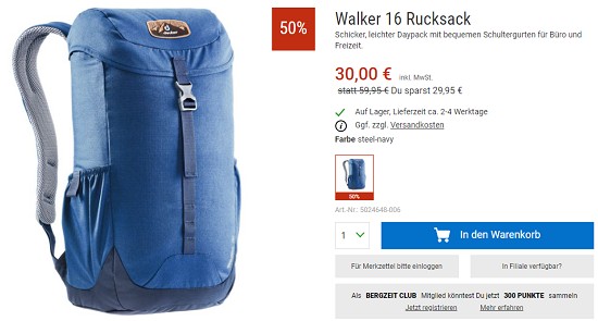 Black Week bei bergzeit - jetzt bis zu 50% sparen