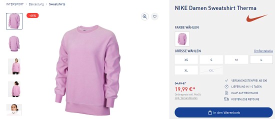 Ausgewählte Black Week Deals bei intersport bis zu 52 % reduziert