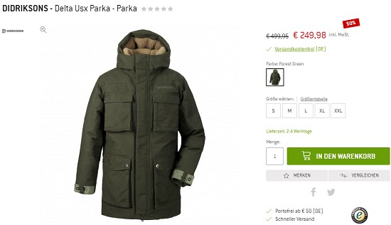 Bergfreunde Preisgrounder - Delta Usx Parka - Parka von DIDRIKSONS & VAUDE - Women's Jalama Coat - Mantel bis zu 50% reduziert