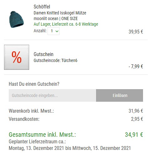 20% Rabatt auf Socken, Mützen und Stirnbänder