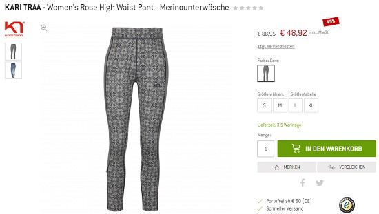 Bergfreunde Preisgrounder - Merinounterwäsche von Kari Traa bis zu 45% reduziert