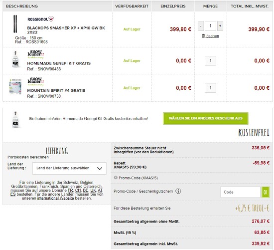 15% Extra-Rabatt auf der gesamten website von snowleader