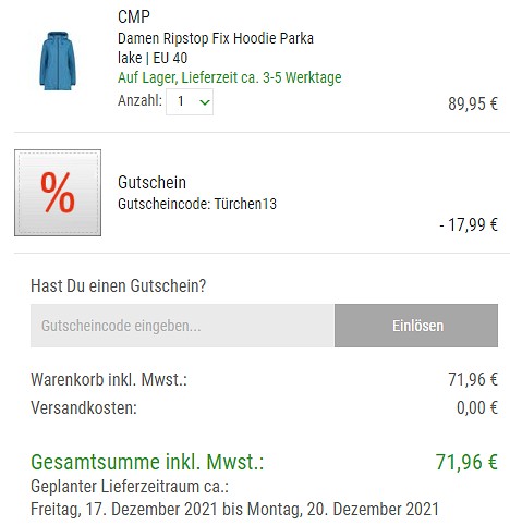 Bergzeit Adventskalender #13 - 20% Rabatt auf CMP