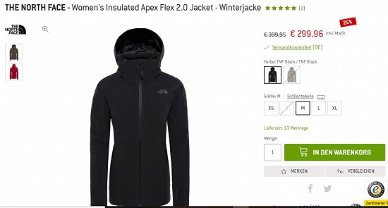 The North Face im Wintersale der bergfreunde - Rabatte von bis zu 50%