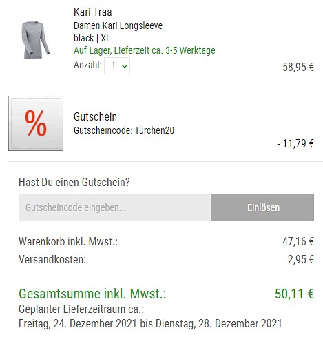 Bergzeit Adventskalender #20 - 20% Rabatt auf Funktionsunterwäsche
