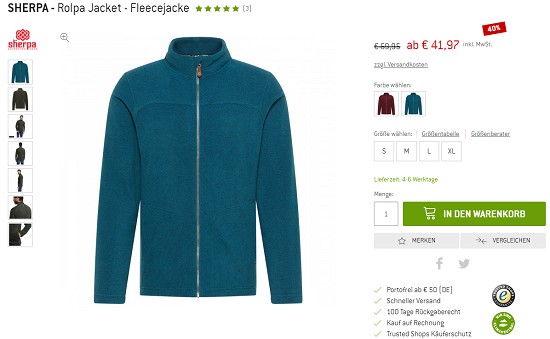 Sherpa Outlet bei bergfreunde