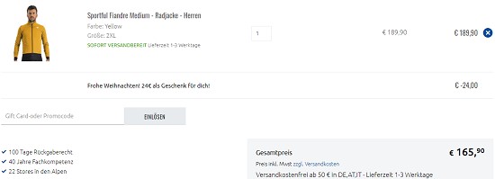 24€ Gutschein ab 100€ Warenwert bei sportler