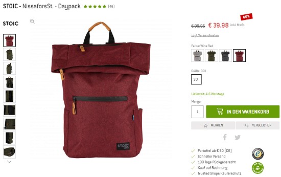 Bergfreunde Preisgrounder - MAIER SPORTS - Women's Lisbon - Parka & STOIC - NissaforsSt. - Daypack