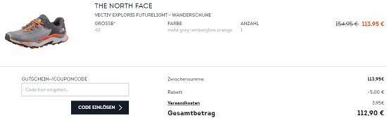 5€ geschenkt für Eure Bestellung ab 50€ bei sportscheck