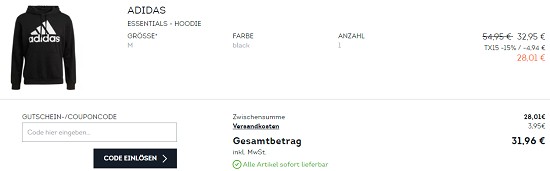 15% on top auf reduzierte Kleidung bei Sportscheck