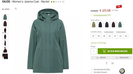 Bis zu 40% Rabatt auf ausgwählte Jacken bei bergfreunde