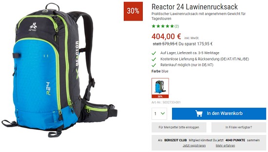 Wintersale bei bergzeit - Rabatte von bis zu 30 %