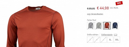 LUNDHAGS - Gimmer Merino Light L/S - Merinounterwäsche 44,98€ - 50% gespart