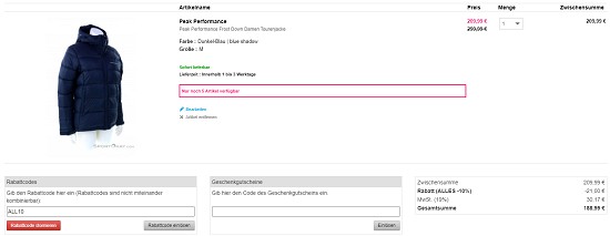 Peak Performance im Outlet von sportokay