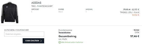 15% on top auf Trainingsessentials bei sportscheck