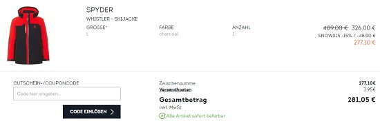 15 % oder 20 % on top End of Season Wintersport bei sportscheck