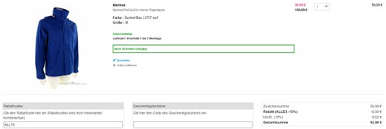 Ausgewählte Marmot-Deals bis zu 50% günstiger bei sportokay