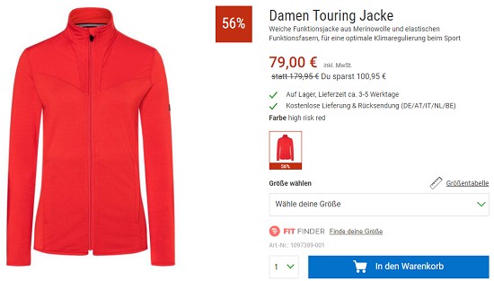 Bergzeit Hammerangebot - Super.Natural Funktionsjacken jetzt 56% reduziert