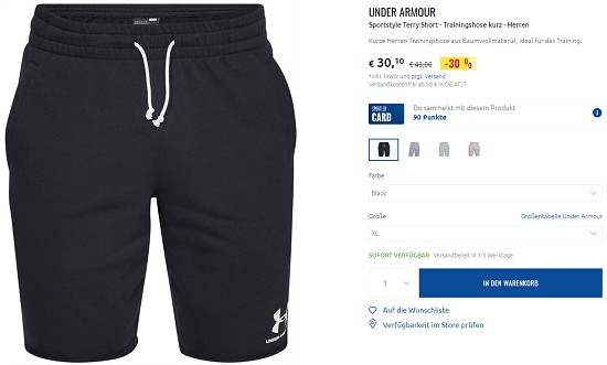 Bis zu 40% auf Under Armour bei sportler