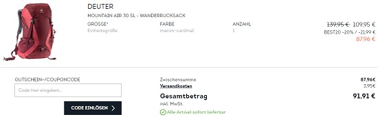 20% on top auf Hike & Bike bei sportscheck