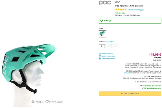 POC bis zu 50% reduziert bei sportokay