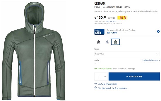 Bis zu 35% Rabatt auf ausgewählte Ortovox-Artikel bei sportler