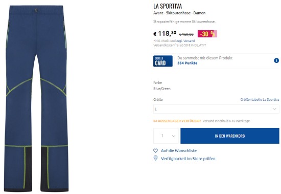 Skitouring von La Sportiva bis zu 30% günstiger bei sportler