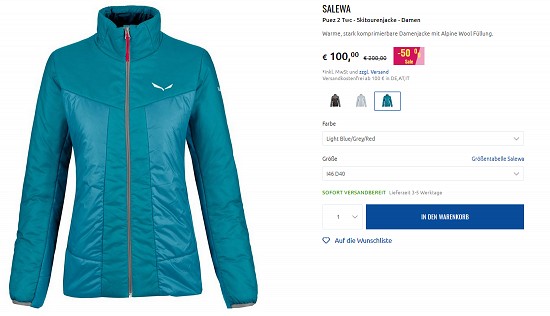 Ausgewählte Salewa-Deals bis zu 40% günstiger bei sportler
