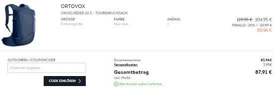 End of Season-Sale bei sportscheck - 20 % Extra-Rabatt on top