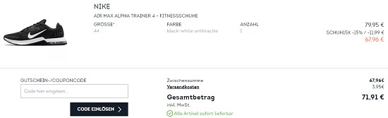 15% on top auf ausgewählte Schuhe bei sportscheck