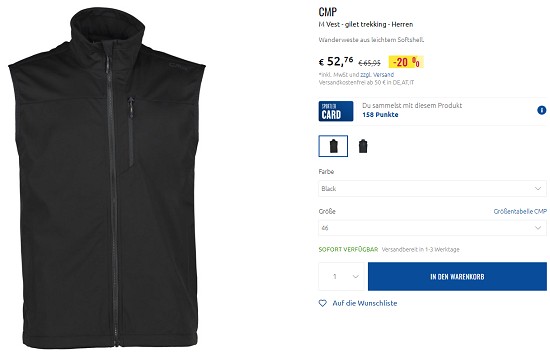 Ausgewählte CMP-Artikel mindestens 20 % reduziert bei sportler