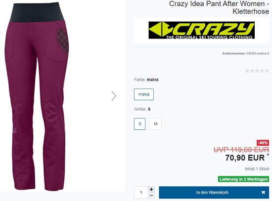 Kletterhosen-Wintersale bei verticalextreme - bis zu 50% sparen