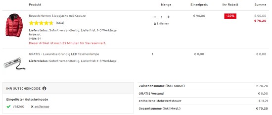 Sale bei vorteilshop