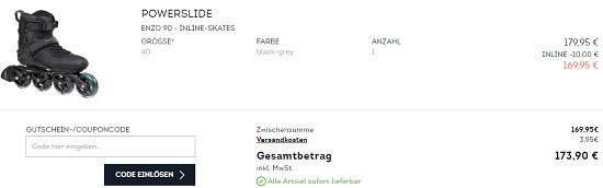 10€ bzw. 15 CHF pro Paar Inline Skates bei sportscheck