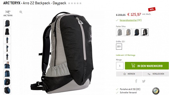 Arc'teryx im Sale bei bergfreunde - bis zu 50% sparen